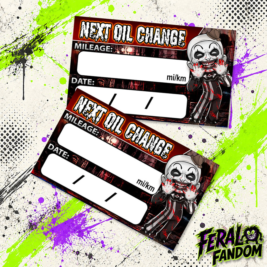The Carnage Clown Oil Change Stickers