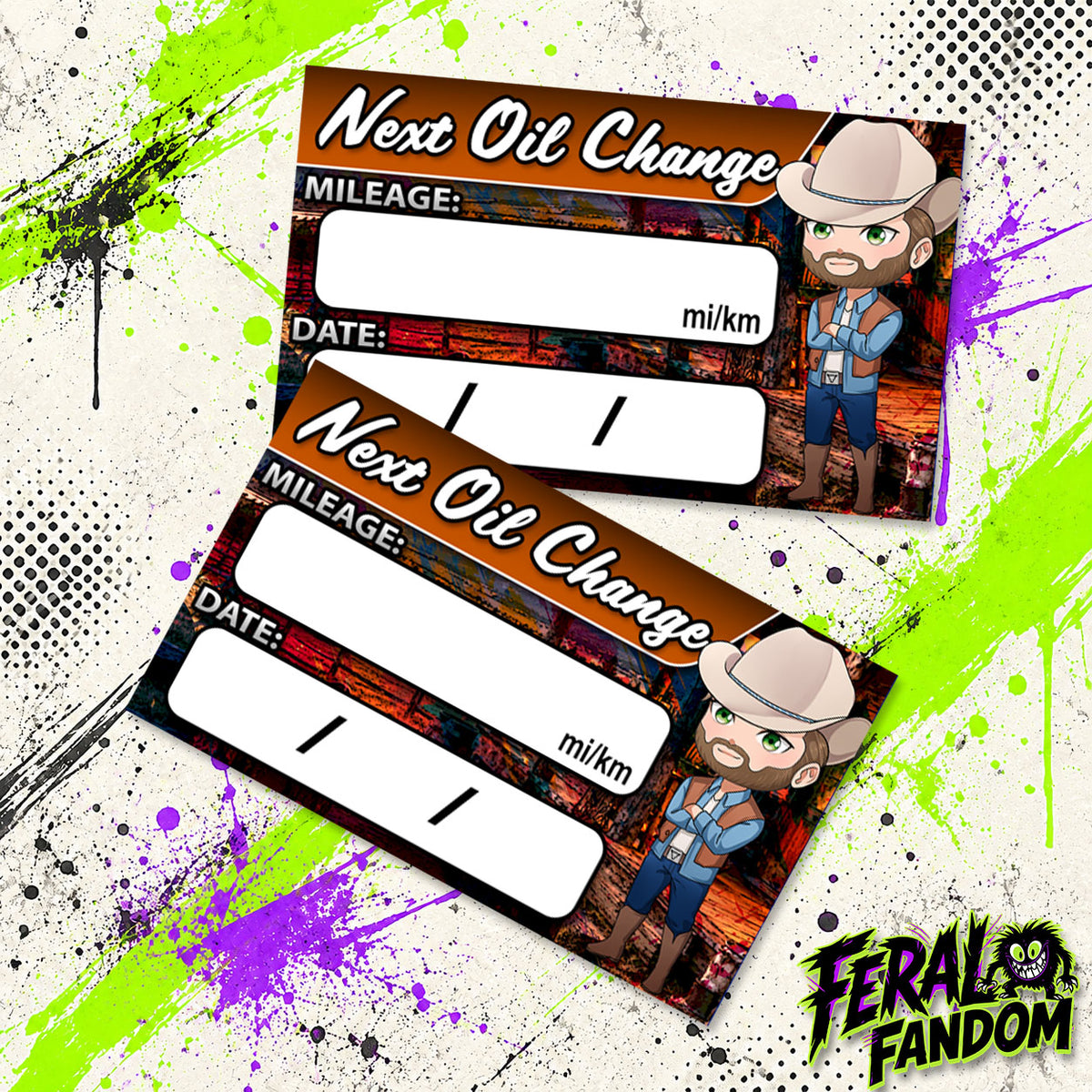 Beau Arlen Oil Change Stickers