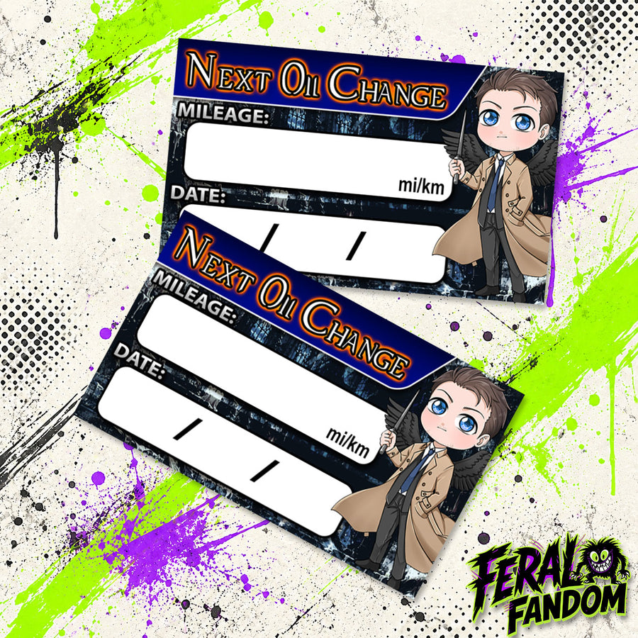Castiel Angel of the Lord Oil Change Stickers
