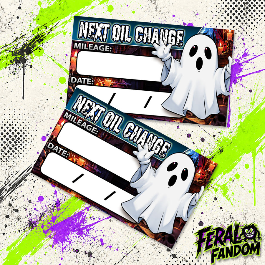 Cute Ghost Oil Change Stickers
