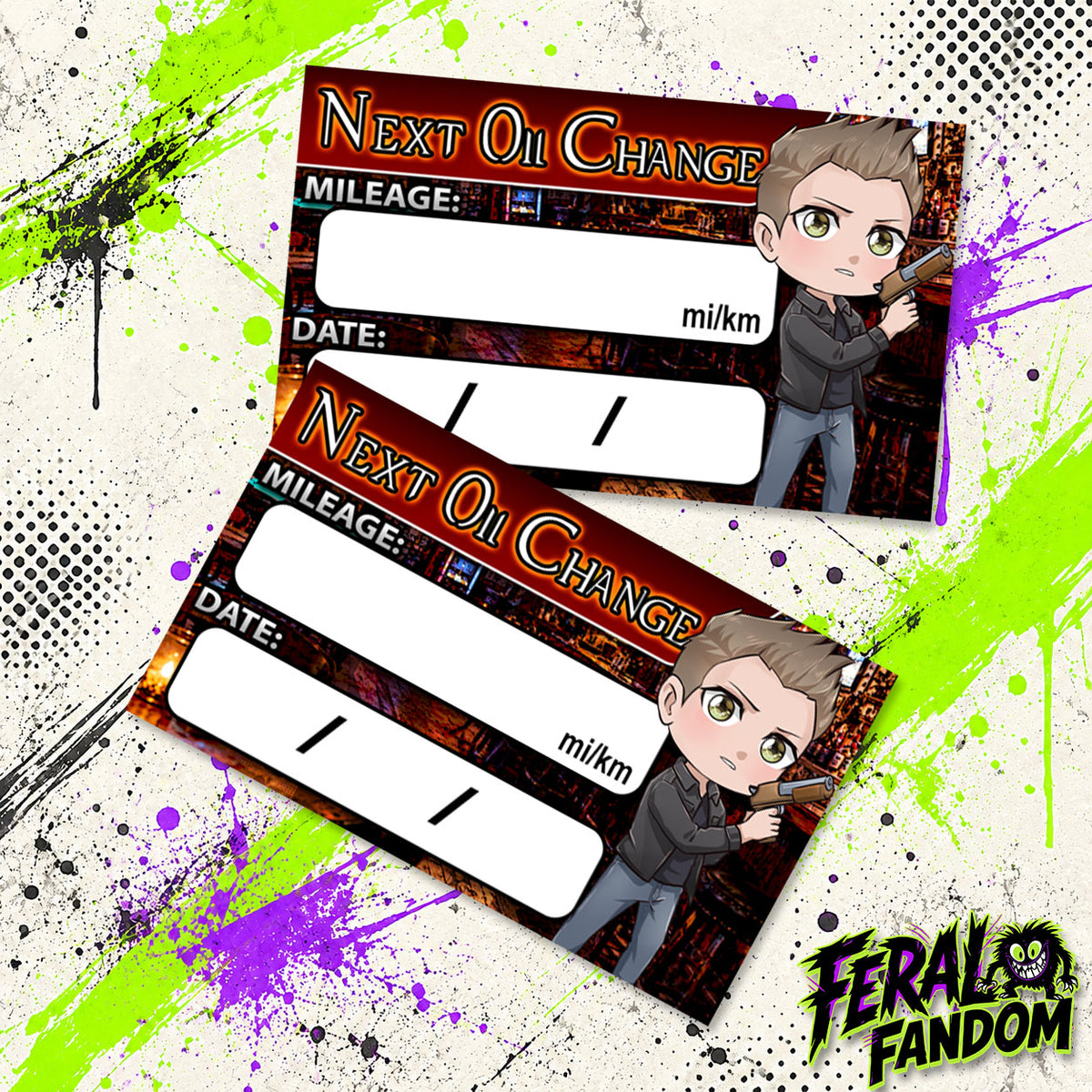 Dean Winchester Oil Change Stickers