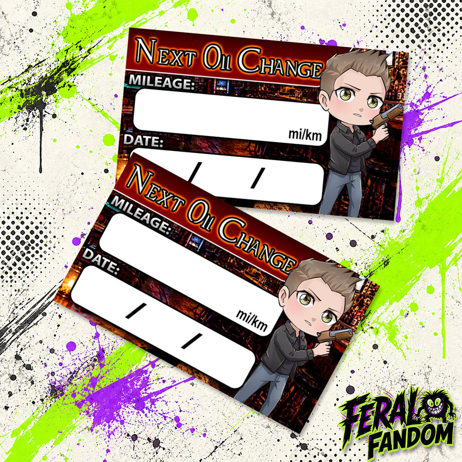 Dean Winchester Oil Change Stickers