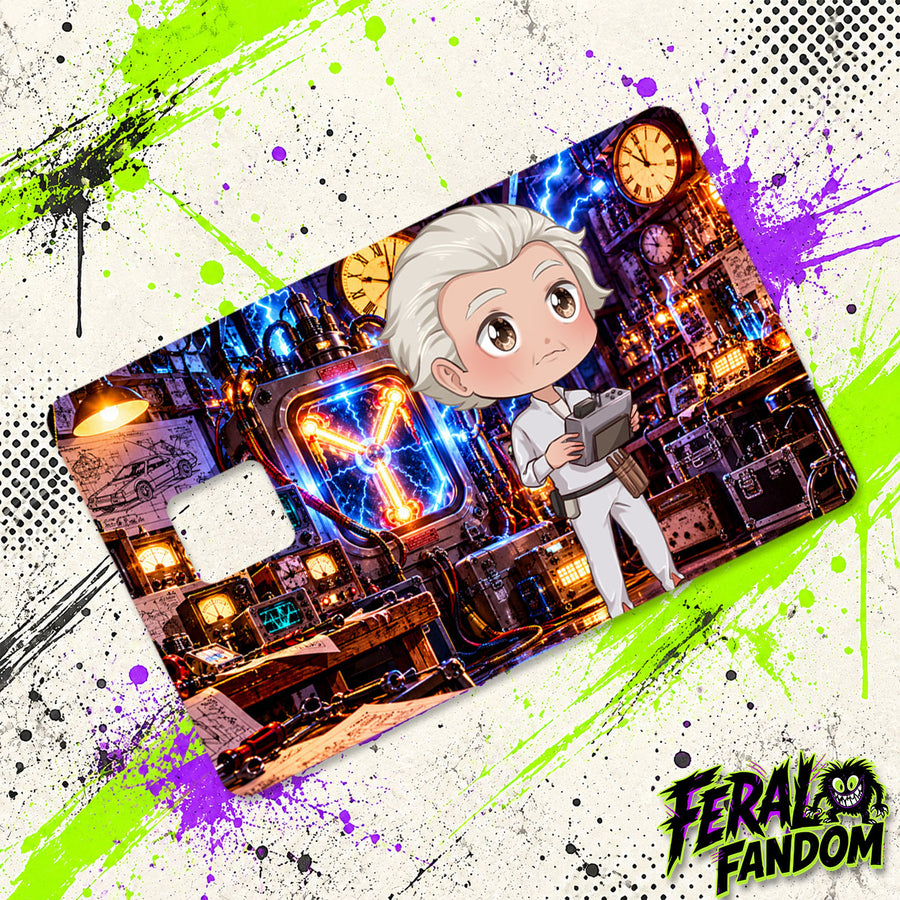 The Unhinged Inventor character artwork for Feral Fandom credit card skin

