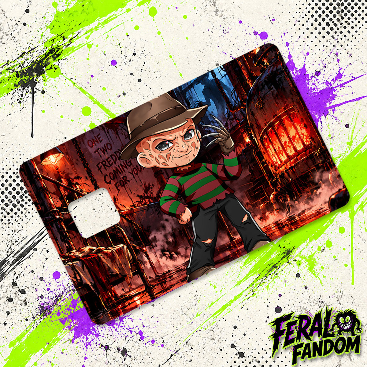 The Dreamland Slasher character artwork for Feral Fandom credit card skin
