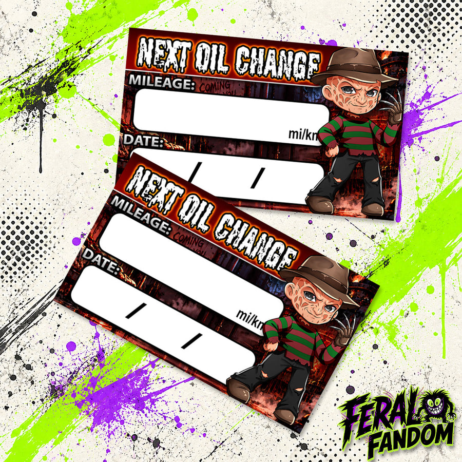 The Dreamland Slasher Oil Change Stickers