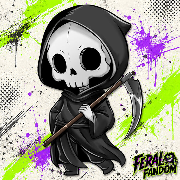 Grim Reaper Kiss Cut Sticker