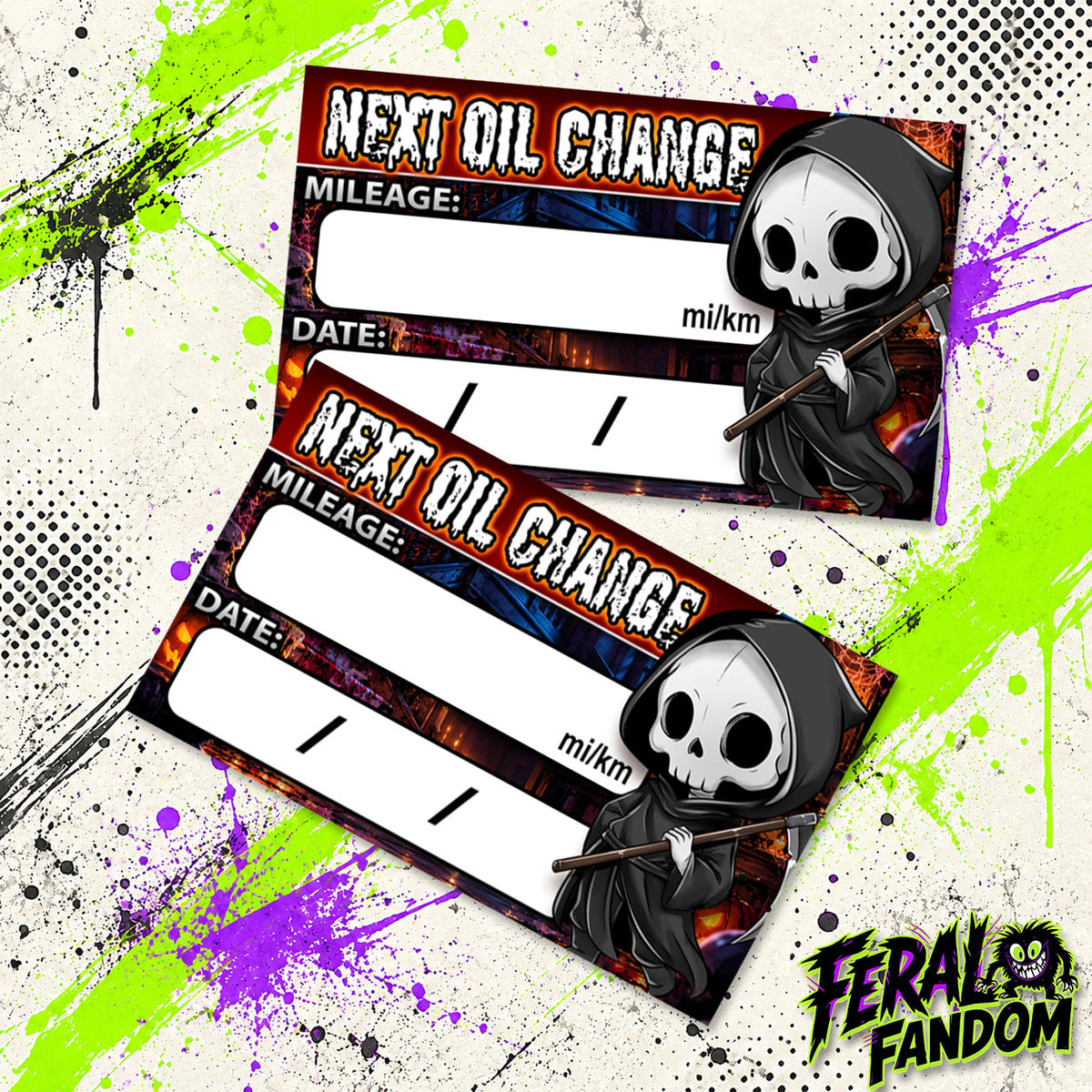 Grim Reaper Oil Change Stickers