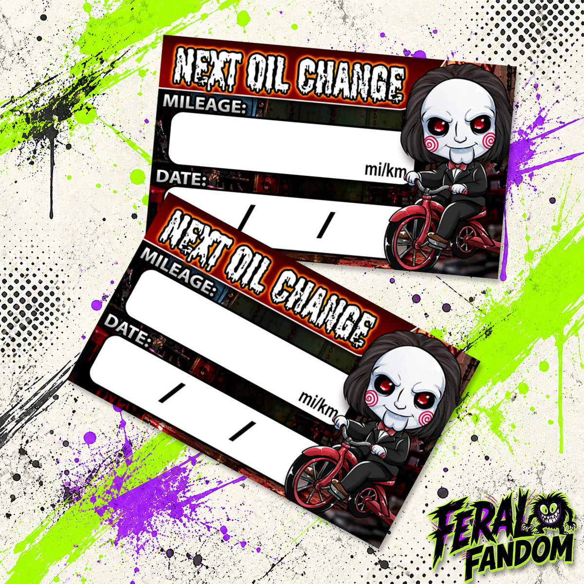 Tricycle of Terror Oil Change Stickers