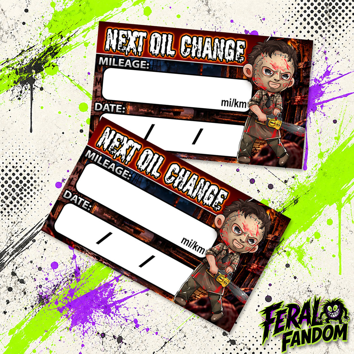 Chainsaw Menace Oil Change Stickers