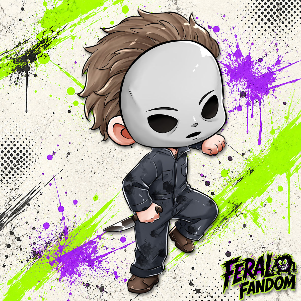 Silent Slasher chibi KissCut sticker artwork