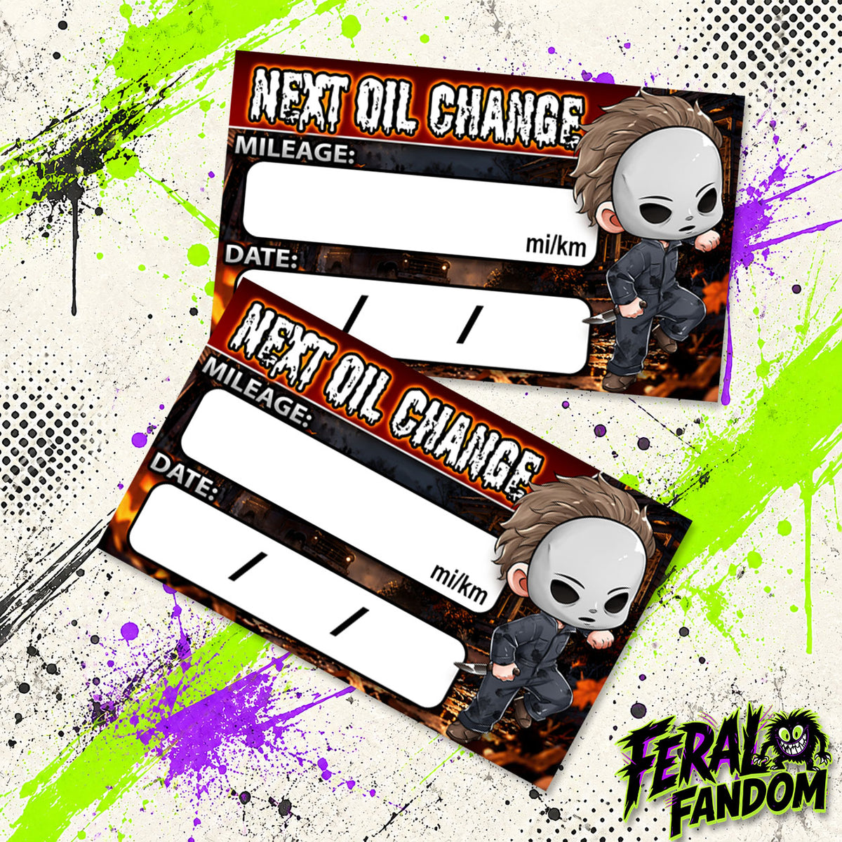 Silent Slasher Oil Change Stickers