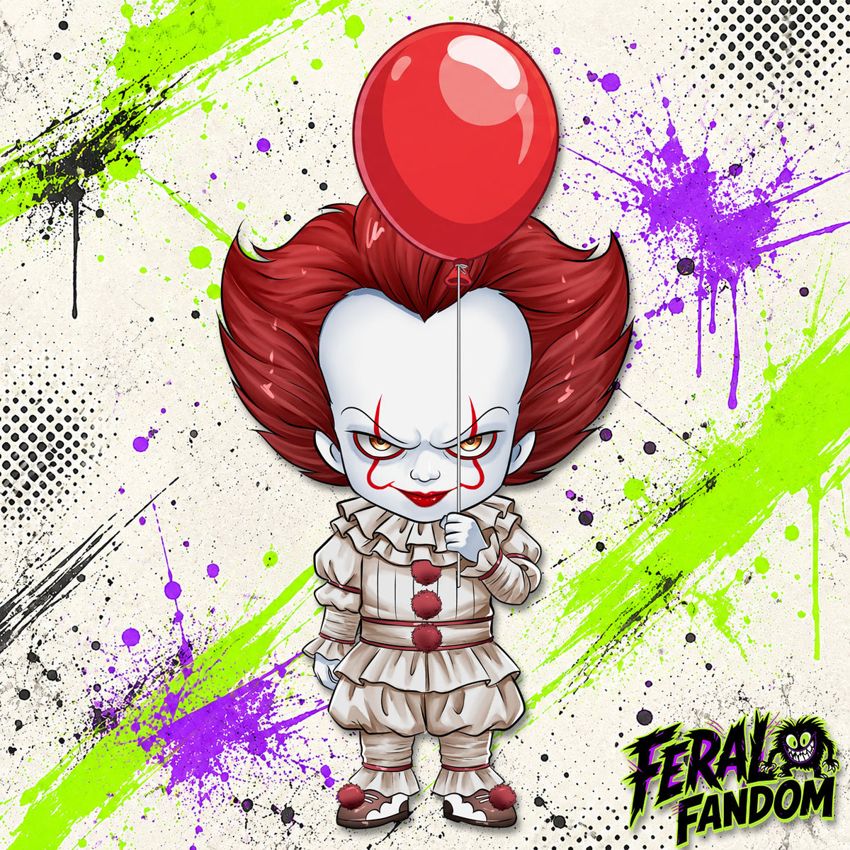Sewer Drain Demon chibi KissCut sticker artwork
