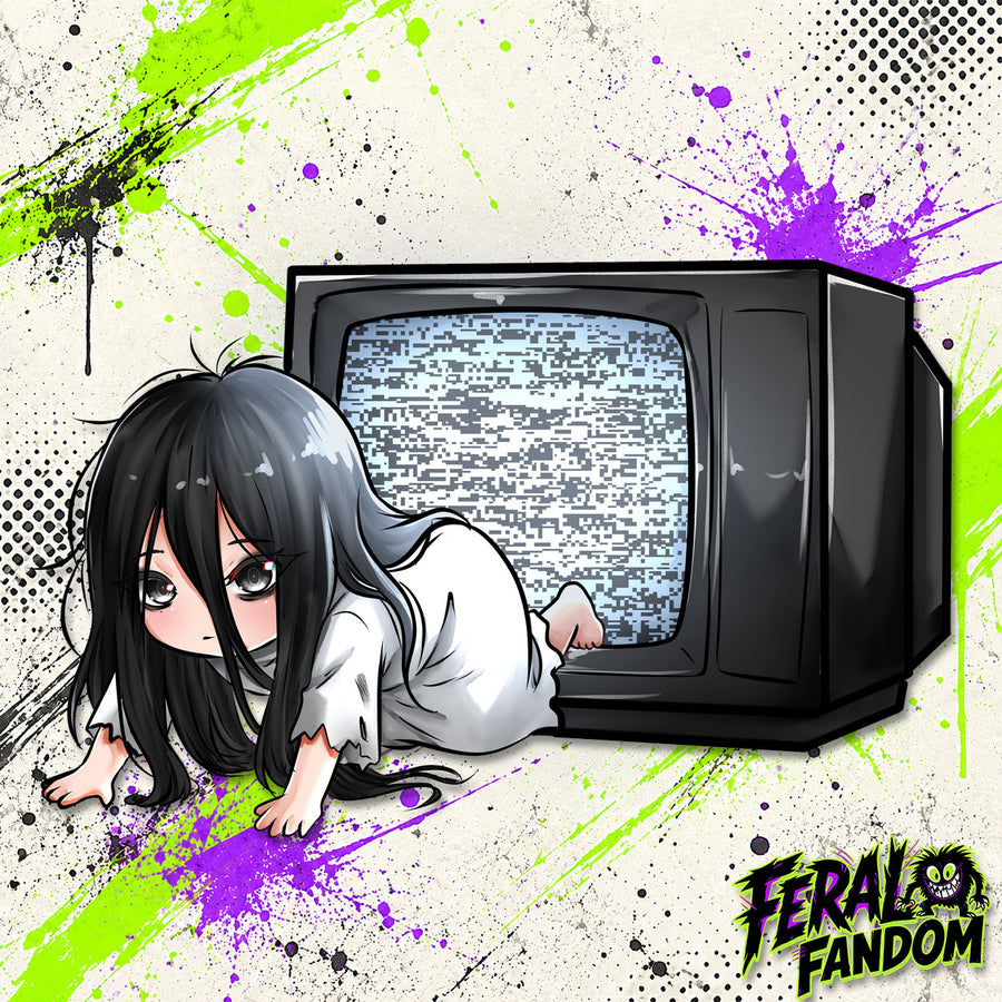 Static Crawler chibi ghost horror KissCut sticker artwork