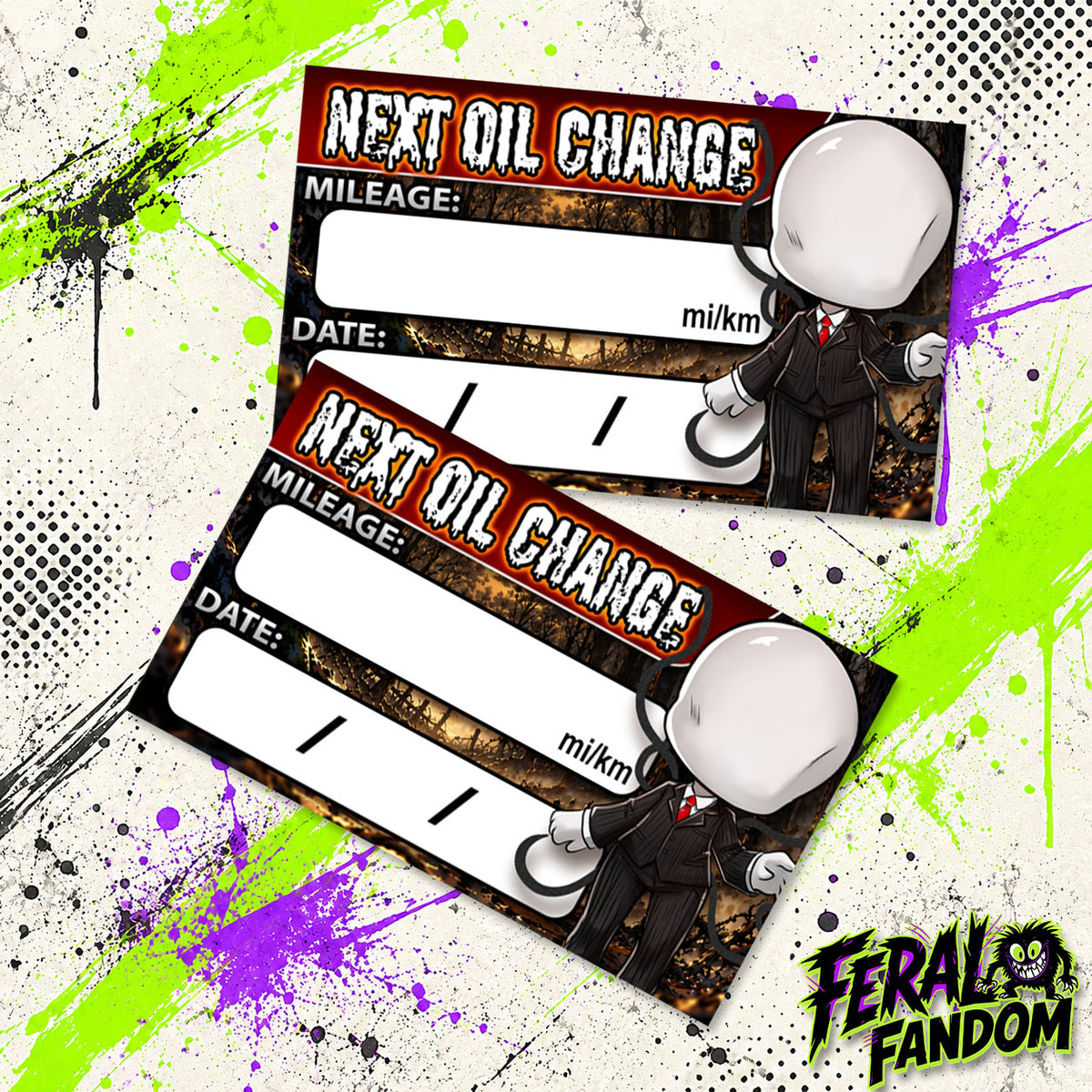 Faceless Stalker Oil Change Stickers