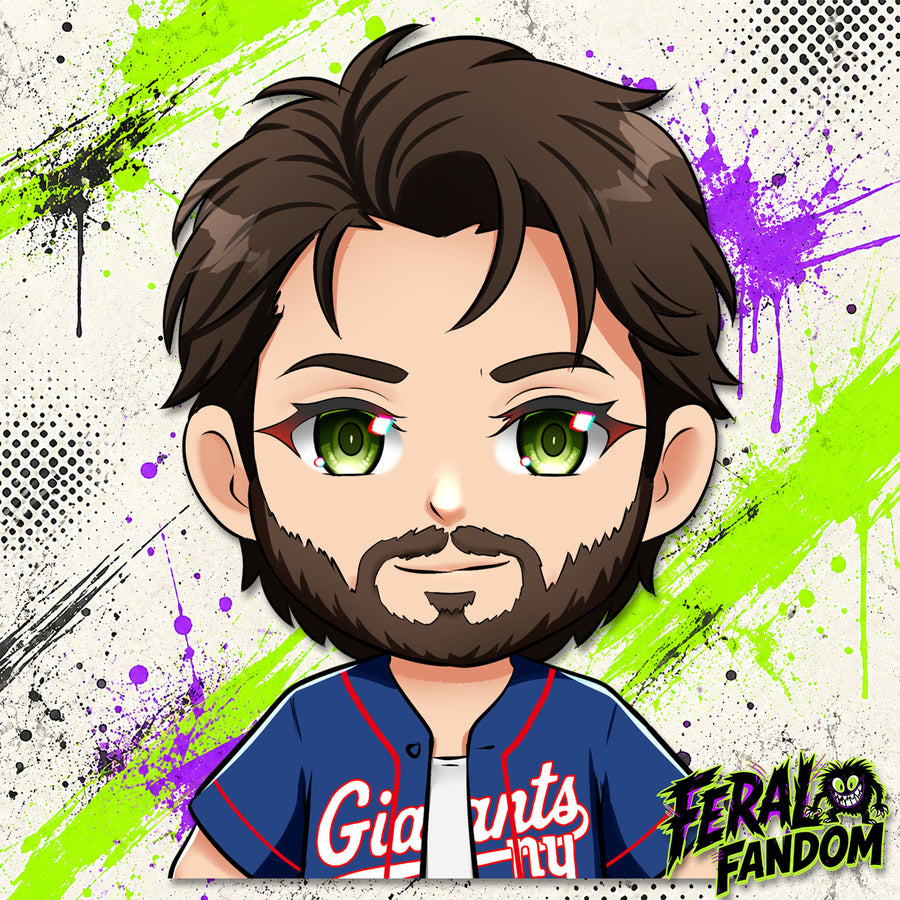 Chibi-style bust peeker artwork of Soldier Boy NY Giants Jersey KissCut sticker
